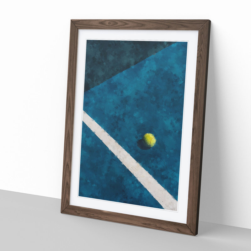 The Tennis Court - Picture Frame Painting, 65cm H x 48cm W x 2cm D, Walnut Framed