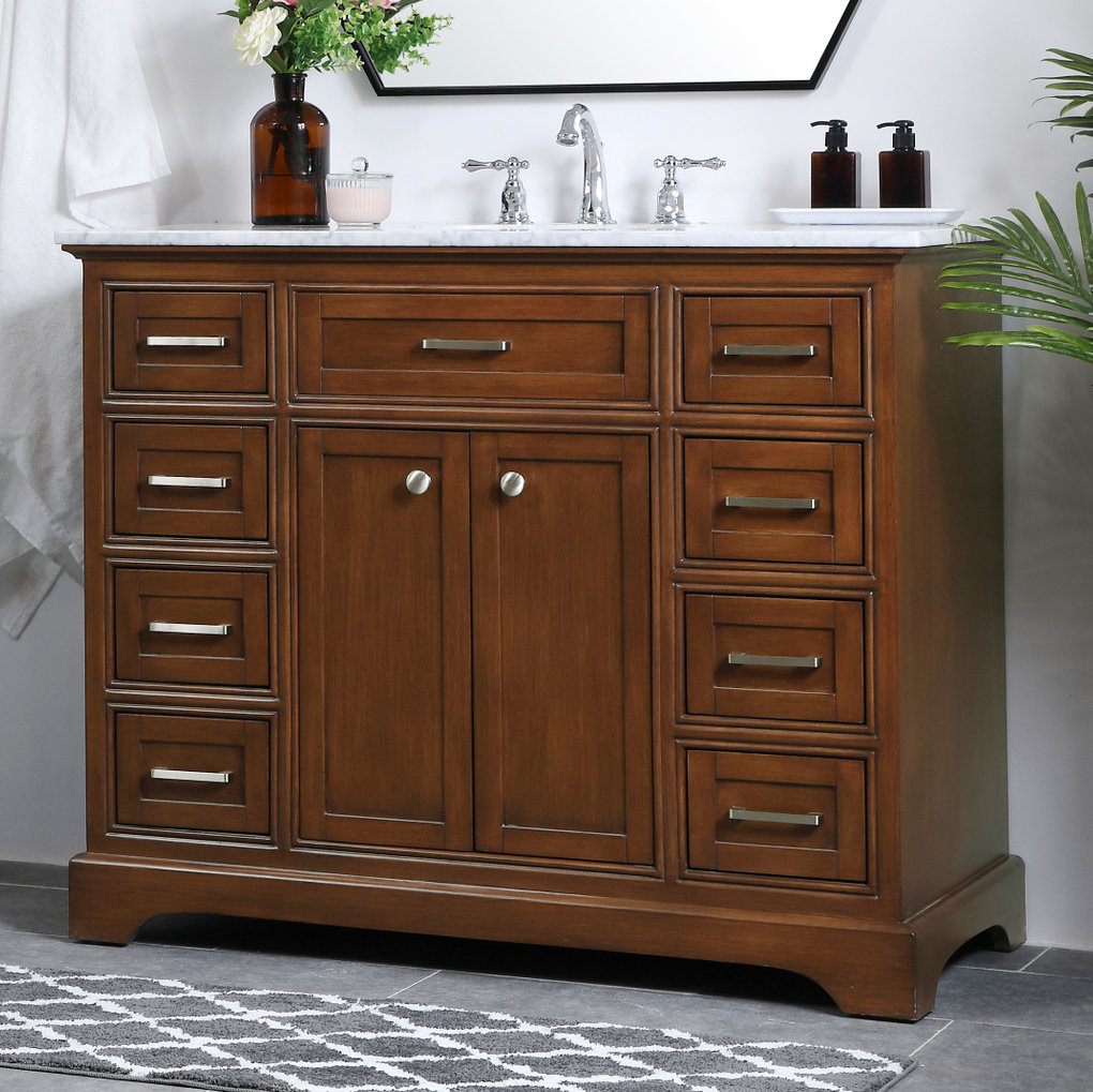 Hermes 42" Single Bathroom Vanity Set, Teak