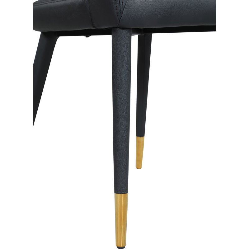 Destiny Upholstered Parsons Chair, Black Vegan Leather