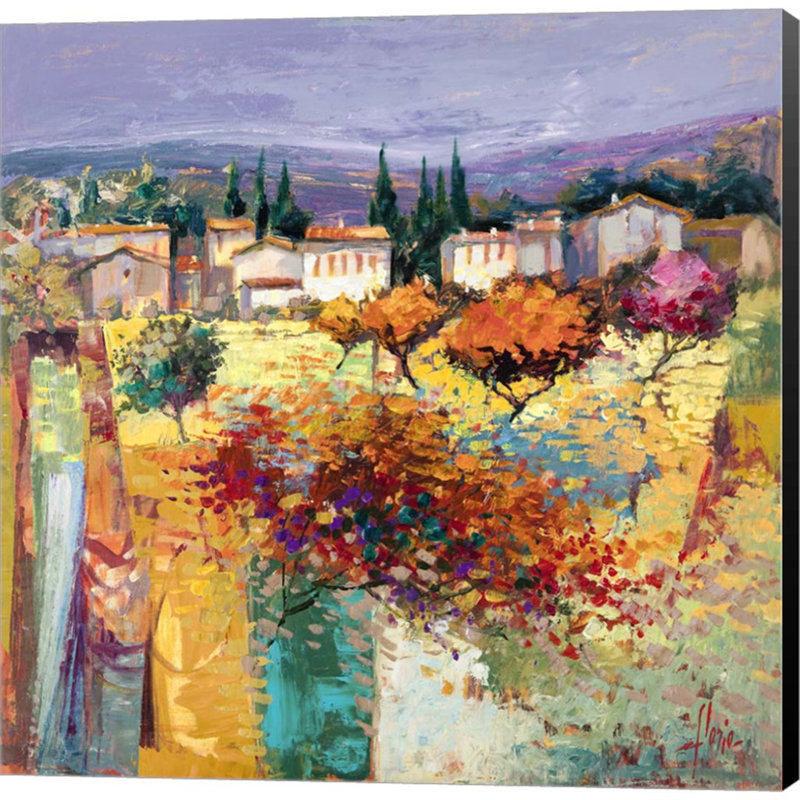 «Estate Italiana» par Luigi Florio - peinture sur toile tendue, H 24 po x l 24 po x P 1,5 po