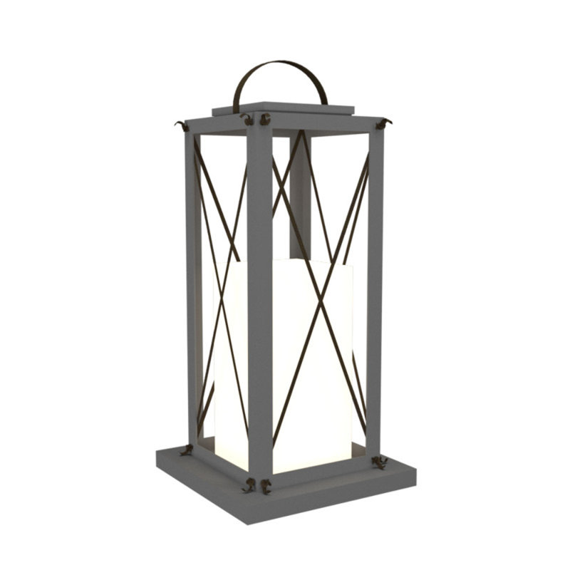 Desk Table Lamp, 25.35" H x 13.65" W x 13.65" D, Organic Gray