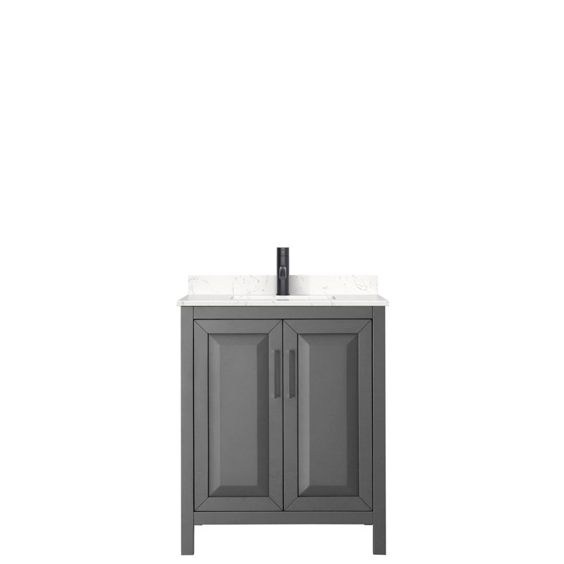 Daria 30'' W Single Vanity, Dark Gray, Matte Black