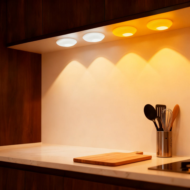 2.7Inch Motion Sensor Closet Light, 3 colors Wireless Rechargeable Under Cabinet Light