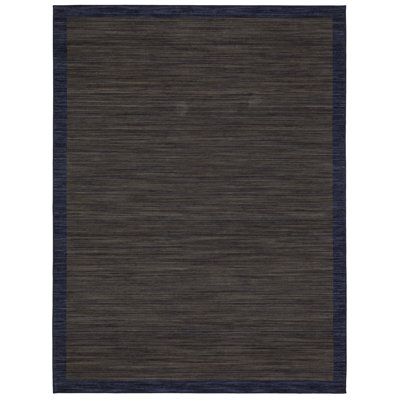 Tapis bleu / brun en laine Weston