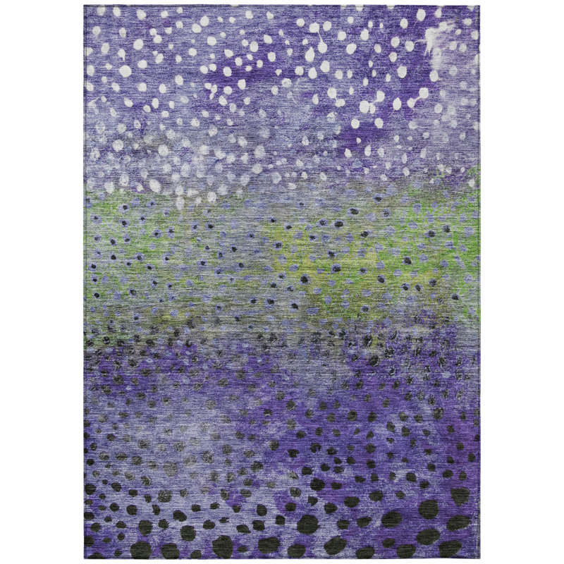 Tapis d'intérieur lavable abstrait mauve 9 pi x 12 pi HomeRoots