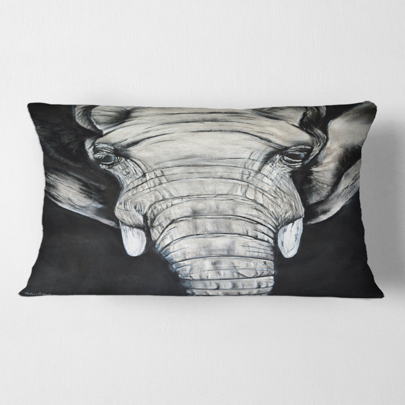 Housse et insert de coussin rectangulaire Le Portrait d'un éléphant d'Afrique