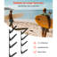 Support mural pour 4 planches de surf horizontales permettant de présenter et de ranger des planches à neige, des planches de kite, une planche courte, des skis, une casse en acier au carbone, un poids total de 100 lb, des skis réglables à finition noire