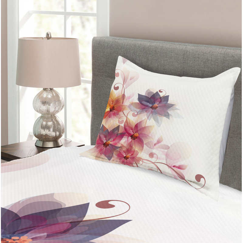 Traditional Polyester Floral Coverlet, Twin Coverlet + 1 Sham