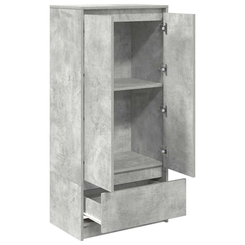 Cabinet With Drawer 55.5X34x119.5 Cm Engineered Wood, Concrete Grey