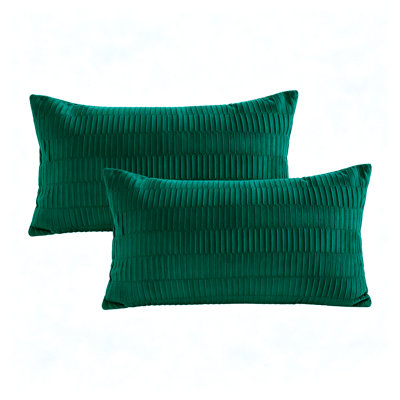 Pleated Velvet Lumbar Pillow Covers