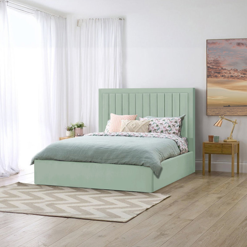 Madry Upholstered Ottoman Storage Bed, Duck Egg, Double (4'6)