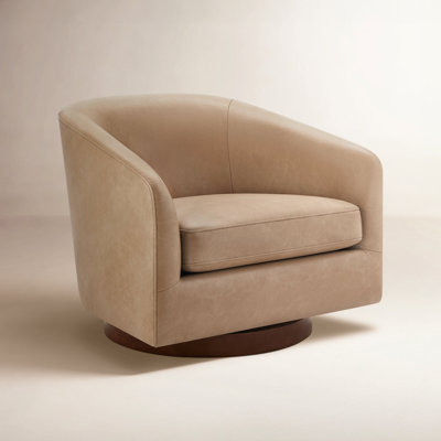 Bennett Vegan Leather Swivel Barrel Chair