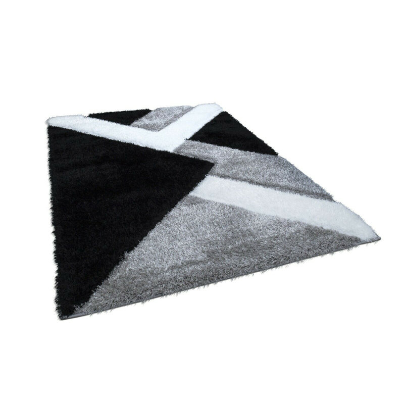 Huebner Geometric Shag Area Rug, Rectangle 160 x 230cm
