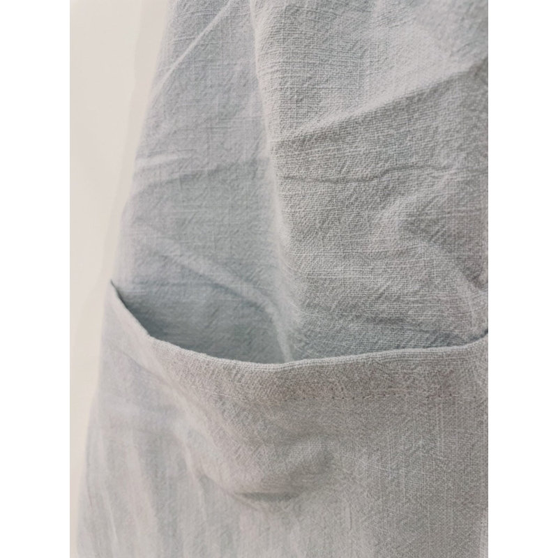 Natural Linen Apron, Basic Kitchen Linen Apron, Full Apron, Blue