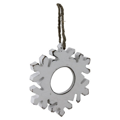 Ornement en forme de flocon de neige en relief avec médaillon miroir