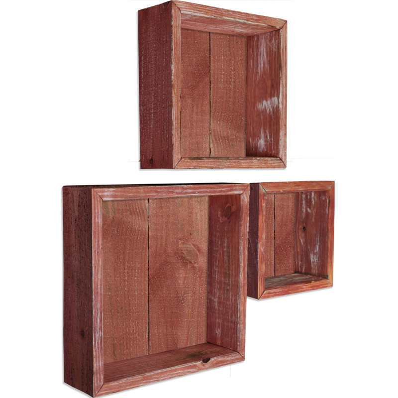 Square Cube Shelf with Adjustable Shelves, Salvage Red