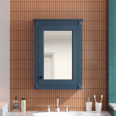 Armoire de rangement de salle de bain murale 20 "avec miroir, armoire à pharmacie avec tablette réglable en hauteur, armoire de rangement au-dessus de la toilette