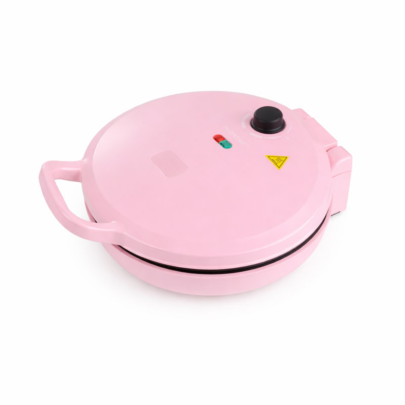 Nutrichef Countertop Pizza Maker - Non-Stick Electric Pizza Oven With Cool Touch Handle And Uplift Function, Includes Spatula (Pink)