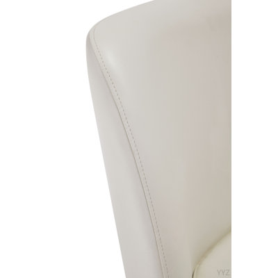 Serena Metal Vegan Leather Dining Chair In Ivory