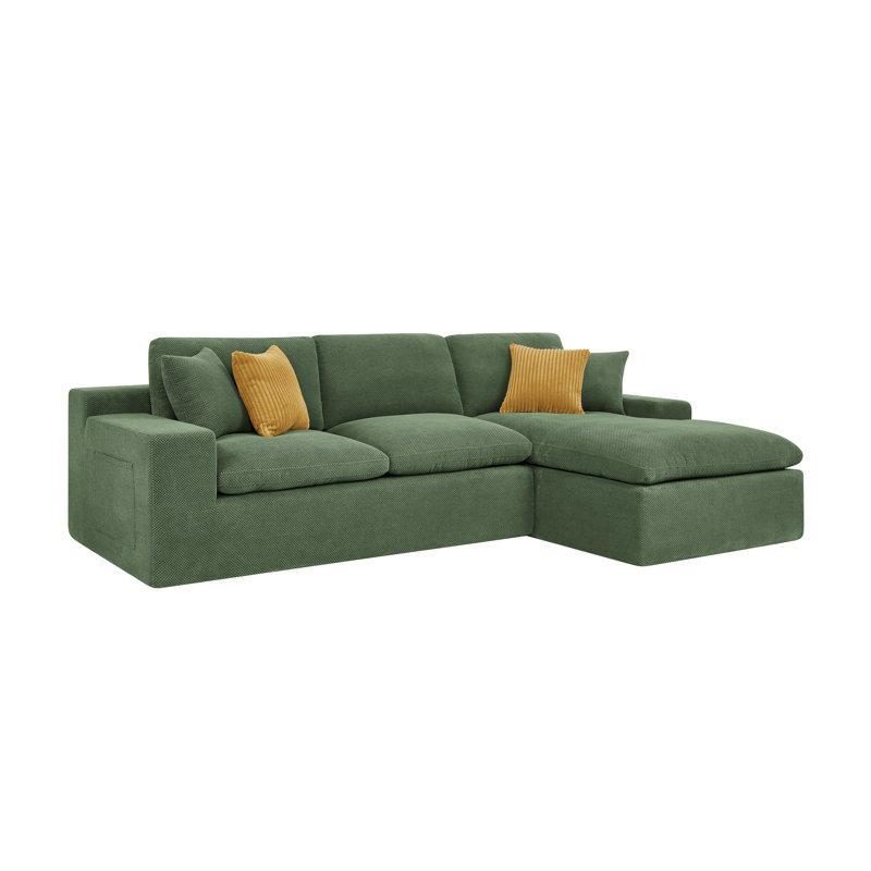 Fogshire Sectional, Right Hand Facing, Dark Green