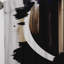 Dardar - rideau moderne - noir, blanc et doré Expression III - velours obscurcissant - 1 panneau-1219002657