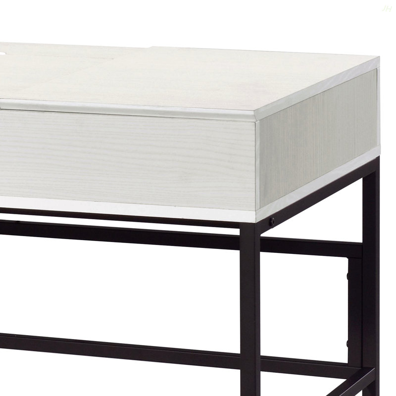 Verster Natural & Black Finish Writing Desk W/USB, Natural