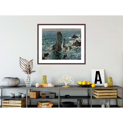 «The Rocks at Belle-Île» par Claude Monet, impression giclée encadrée