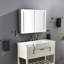 Pharmacie pour salle de bain à DEL 40 x 30 po, tous les miroirs, brouillard, intensité variable, 3 températures de couleur, tablette réglable, douille, armoire en aluminium, miroir, éclairage à intensité variable, options, grossissement intégré