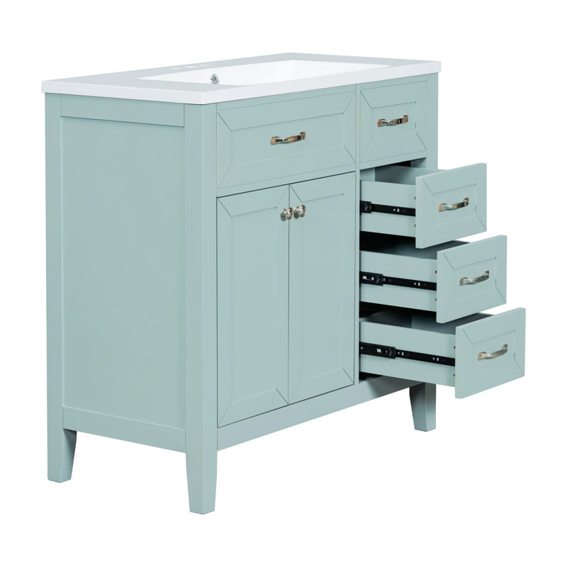 Rangement pour salle de bain Krashna, Vert