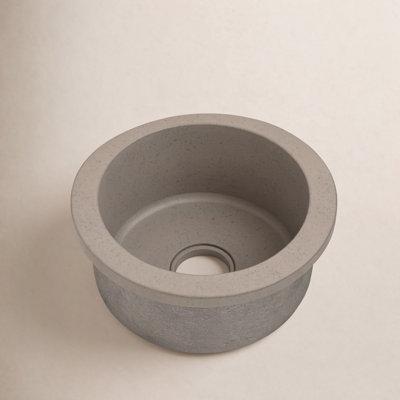 Olivos NativeStone Concrete 16" Round Dual Mount Bar Sink