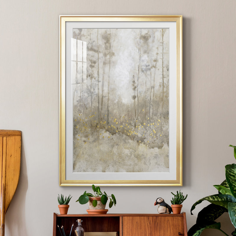 Thicket of Trees IV, reproduction encadrée de qualité supérieure - prête à être accrochée, Cadre doré
