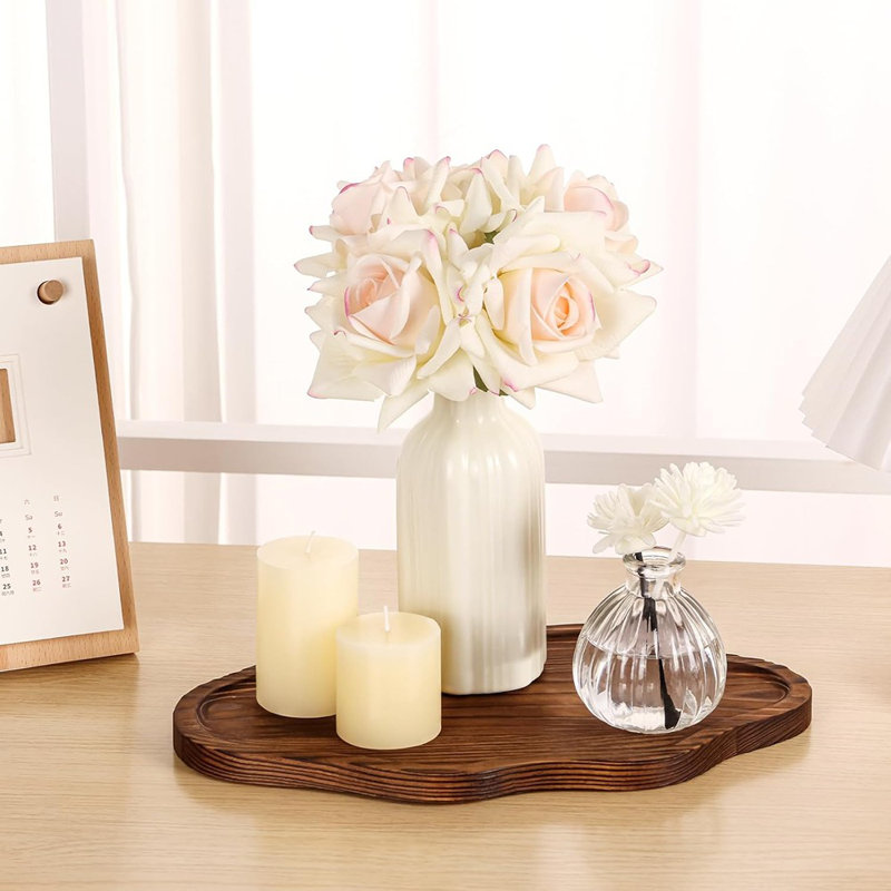 Small Wooden Decorative Tray For Candles, Perfume, Jewelry, And Coffee Table Home Decor