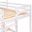Lit simple au-dessus d'un lit superposé blanc avec garde-corps et structure solide - Structure en bois de pin pour fenêtre de toit-1399972922