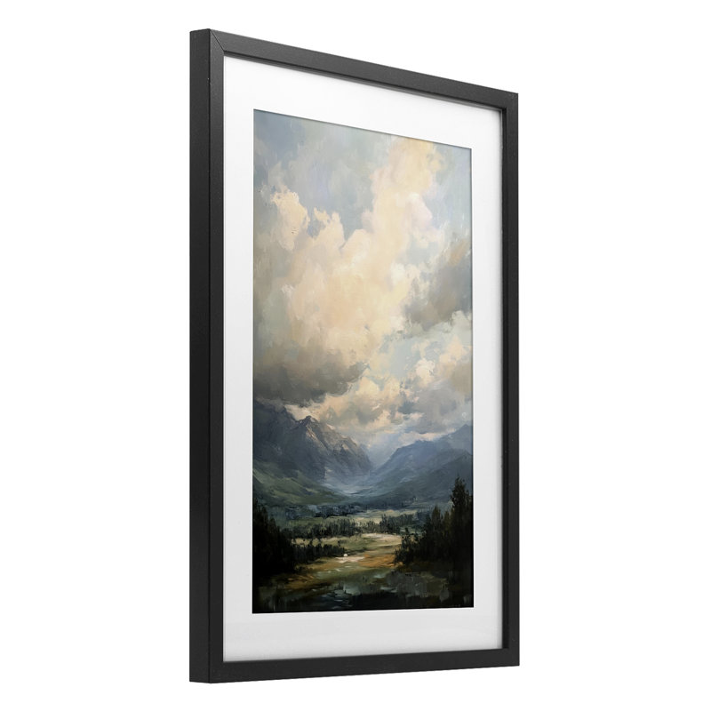 «Split Highs Cloudy Meadow», reproduction sous verre encadrée, design par Petal Prints Design, H 23 po x l 17 po