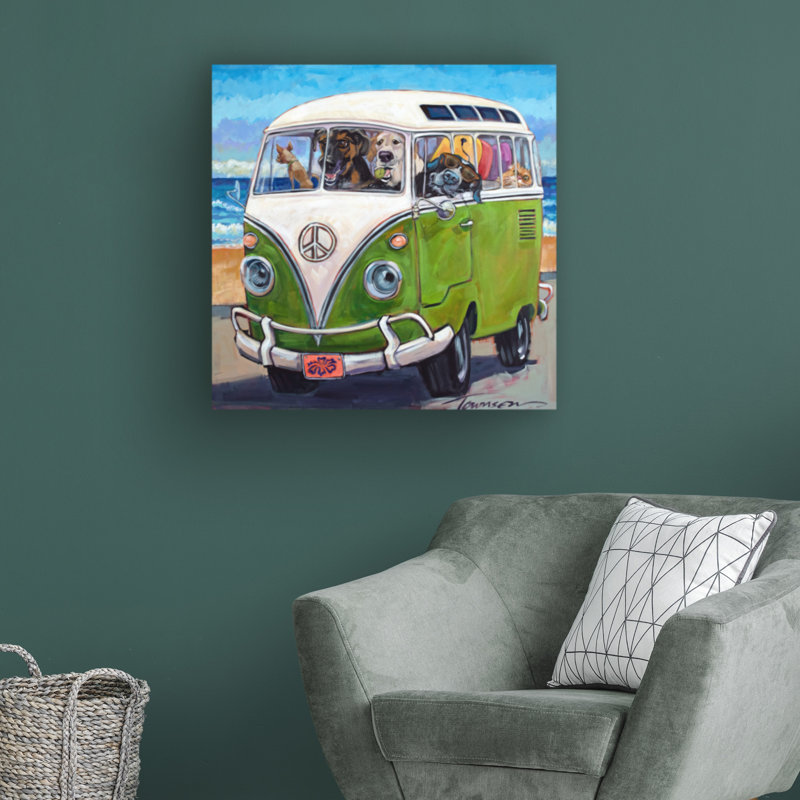 «Hang Loose» par CR Townsend - peinture sur toile tendue, H 24 po x l 24 po x P 2 po