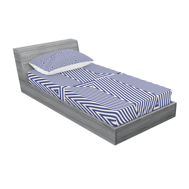 Microfiber Geometric Sheet Set, Twin Sheet Set with 1 Pillowcase