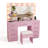 Light Pink Large Makeup Vanity Set With Lights, Usb & Power Outlet,9 Drawers-798215016