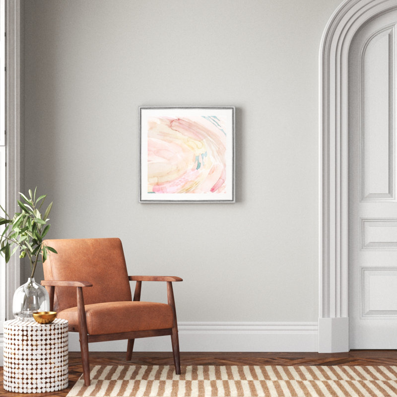« spector doux ii »-reproduction d’art sur toile, Cadre argenté, H 26,5 po x l 26,5 po x P 1,5 po