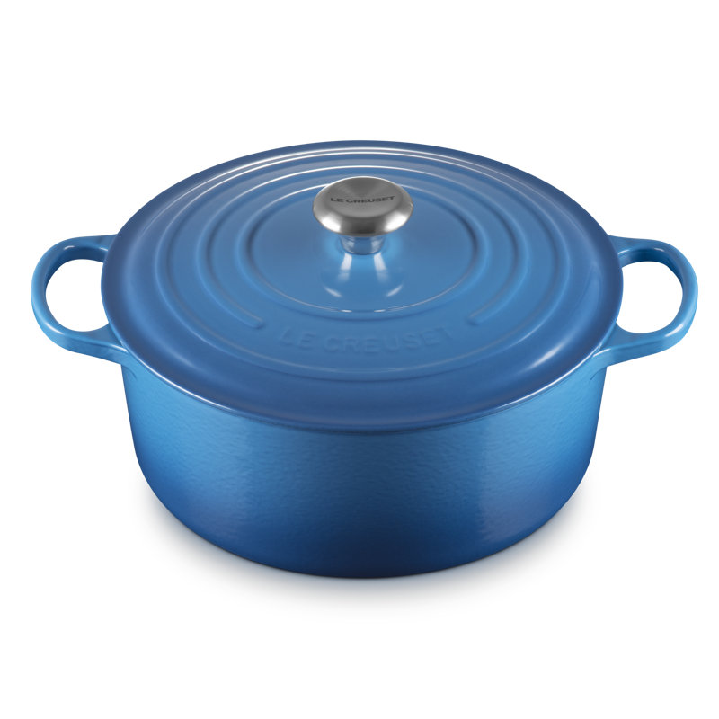 Le Creuset Signature Enameled Cast Iron Round Dutch Oven with Lid, Marseille, 7.25 quarts