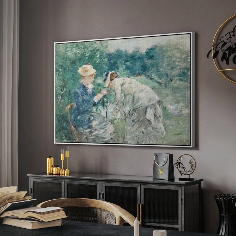 Botanique rétro - LV, Toile encadrée flottée blanche, H 17 po x l 25 po