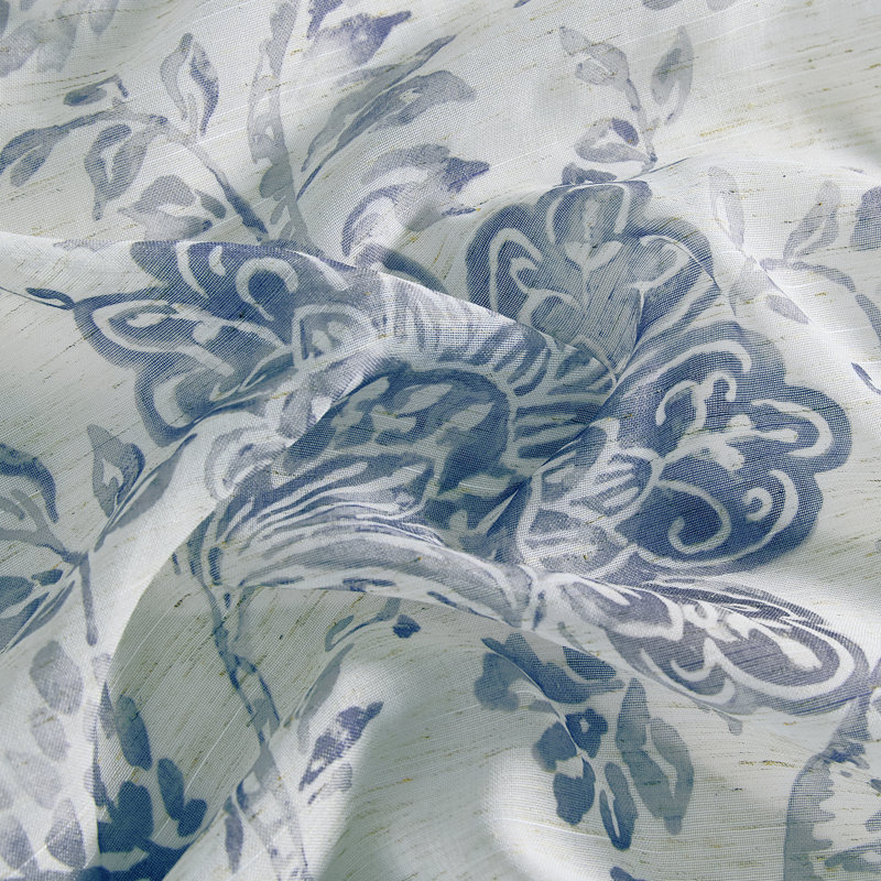 Panneau de rideau simple diaphane Arly, Indigo, l 52" x L 95"