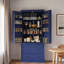 Garde-manger Farmhouse avec 3 tablettes réglables, 8 tablettes de porte et 3 tiroirs