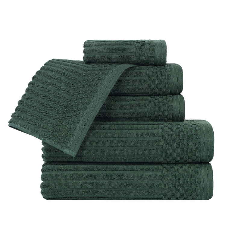 Collection de serviettes 6 pièces Soho Spa, Ensemble de serviettes 6 pièces, Vert forêt