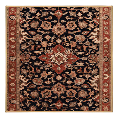 Machine Washable Persian Brown Area Rug