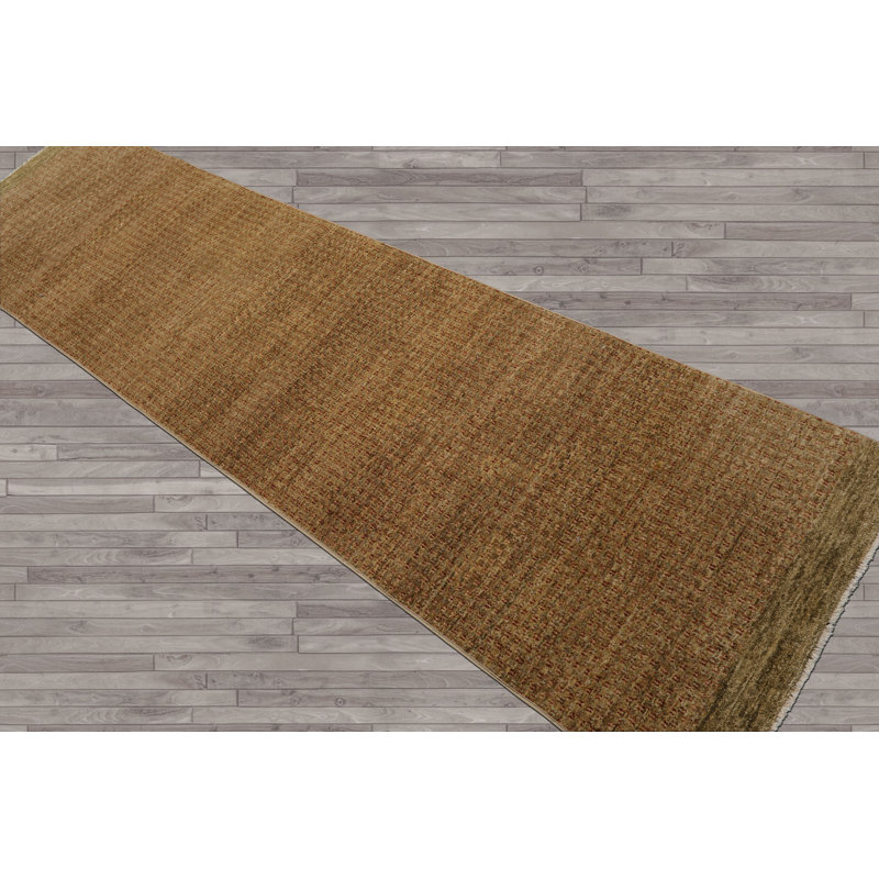 Tapis oriental contemporain en laine texturée noué à la main 2 pi 6 po x 9 pi 8 po Peshawar