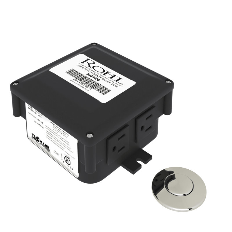 Waste Disposal Control Box with Air Switch, Polished Nickel