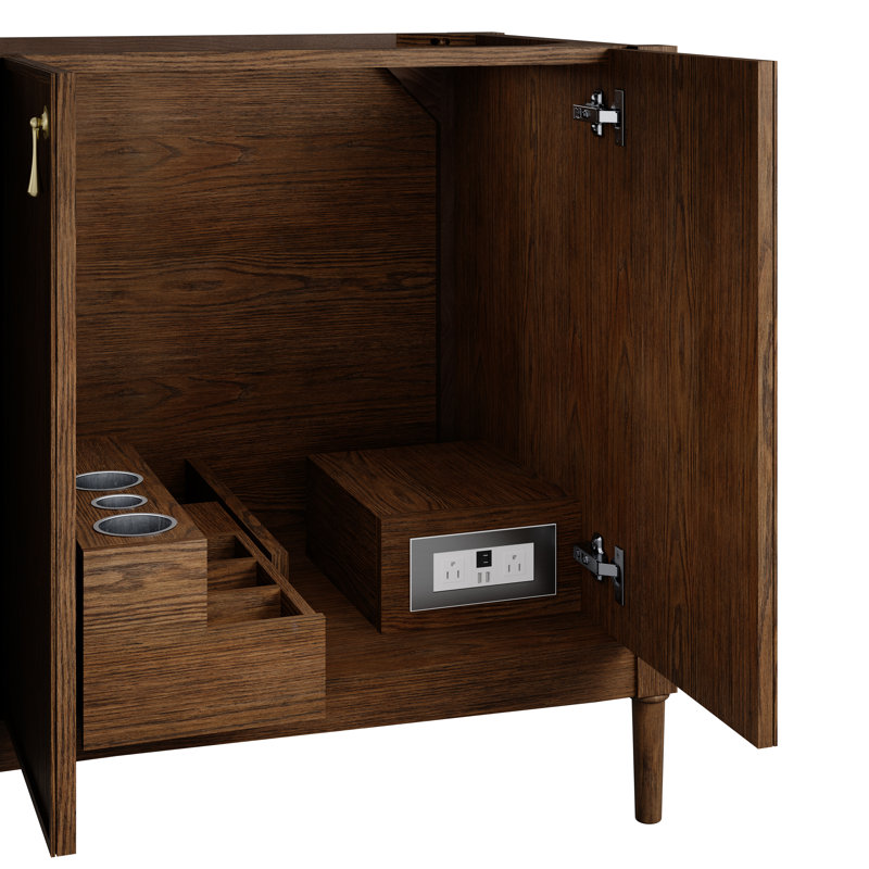 Kinnsden 72" W Double Vanity Base, Sable Oak
