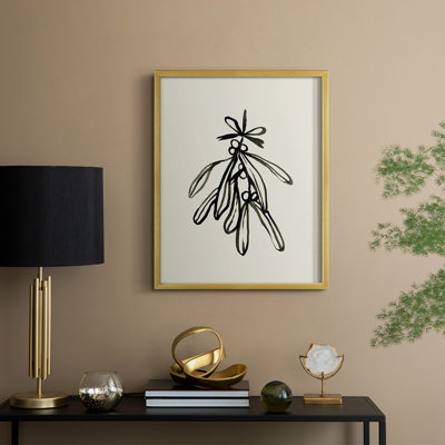 «Mistletoe S croquis avec arcs II», reproduction encadrée - bois massif