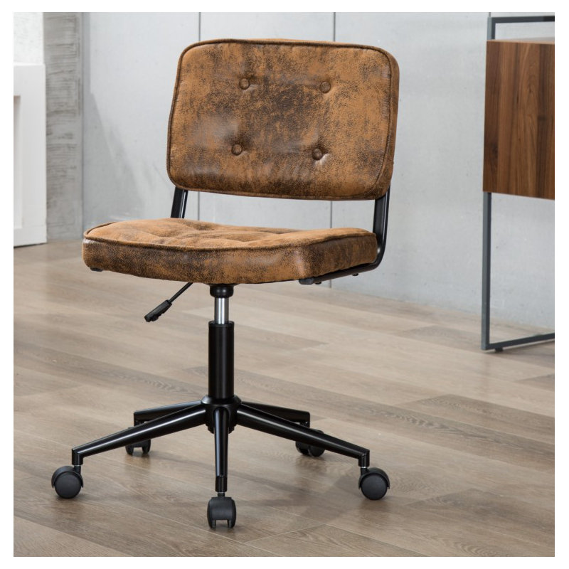 Almute Polyester Blend Office Chair, Brown