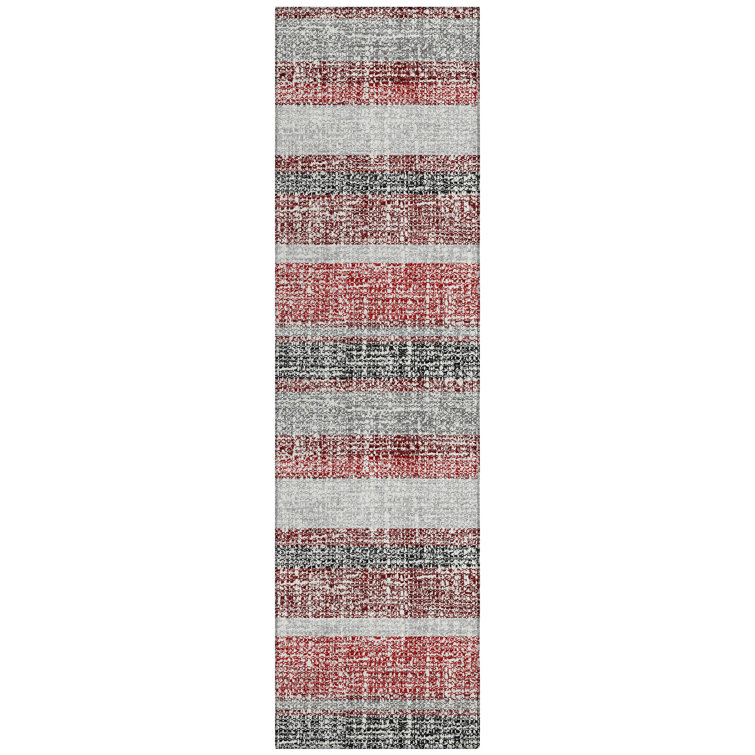 Machine Washable Indoor/Outdoor Xhevrie Burgundy Rug